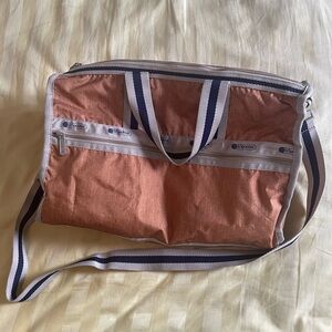 LeSportsac Gold/Blue Medium Weekender Duffle Bag